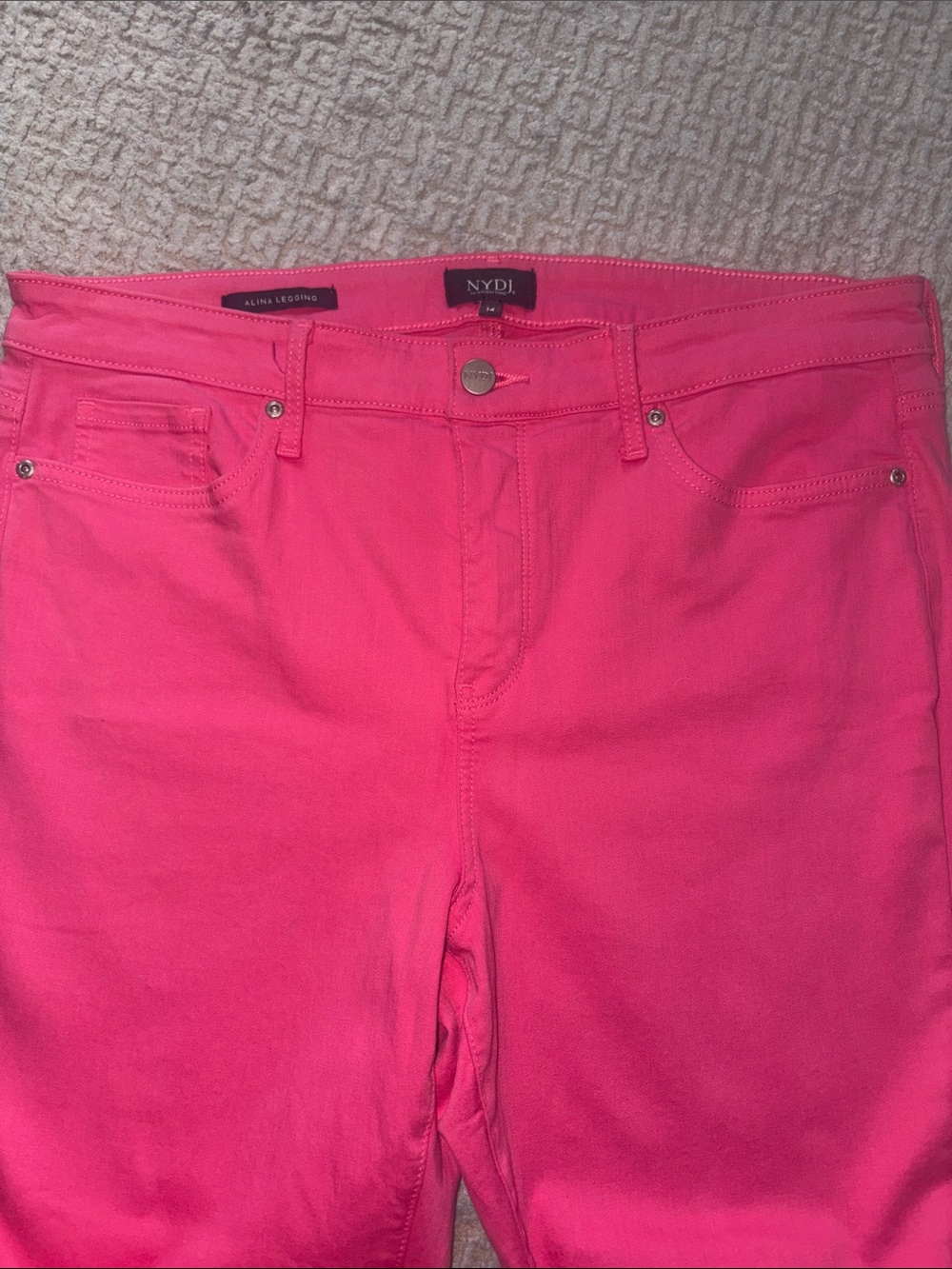 NYDJ Bright Pink Straight-Leg Jeans - Picture 2 of 6